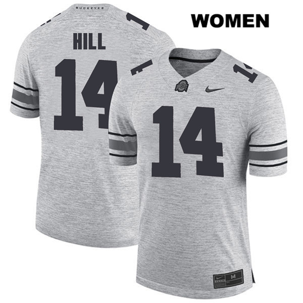 Ohio State Buckeyes Women's K.J. Hill #14 Gray Authentic Nike College NCAA Stitched Football Jersey DP19V20GA